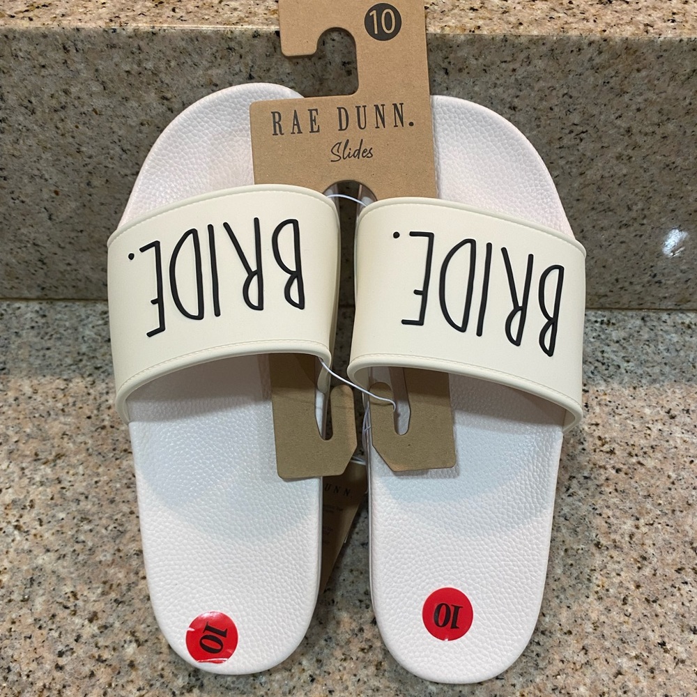 Rae Dunn size 10 Bride slides/sandals